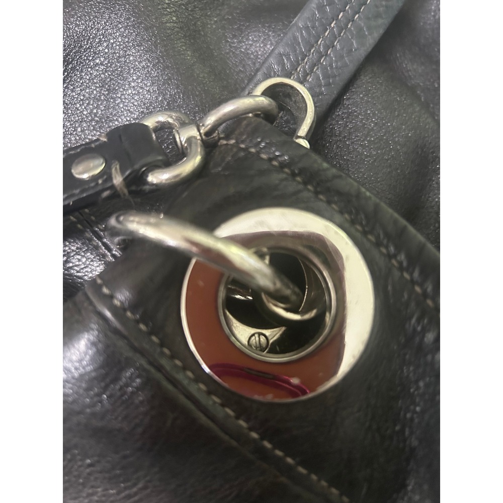 Coach Madison Maggie Black Leather Shoulder Bag Silver Hardware Pleated#888 - Picture 13 of 13